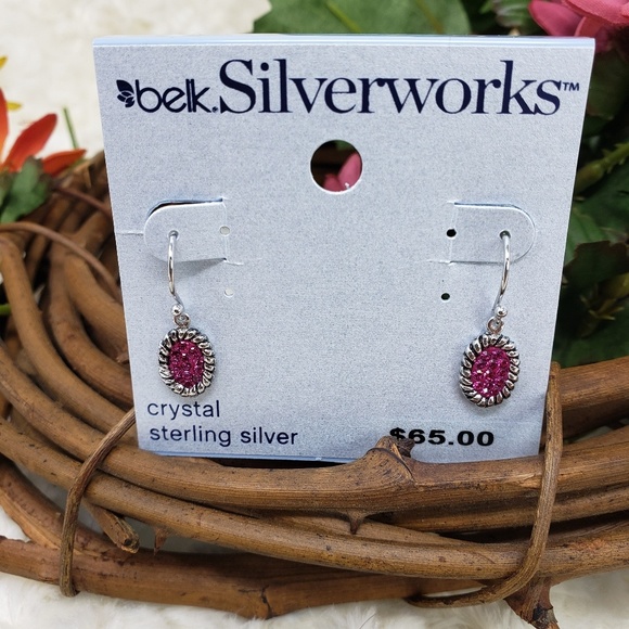 Belk Silverworks Jewelry - 🌟SALE🌟 Pink Crystal Pave Drop Earring, SS. New